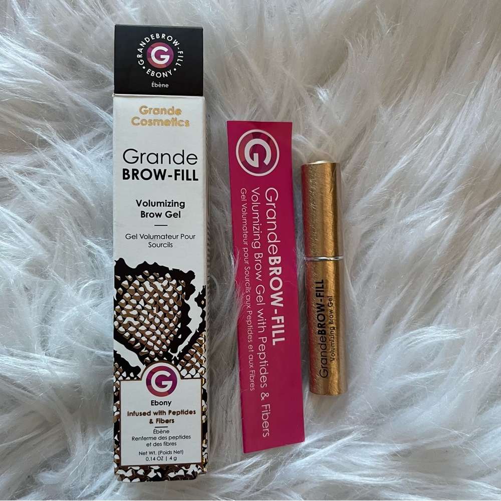 NEW Grande Brow-Fill Volumizing Brow Gel Infused with Peptides and Fibres -Ebony